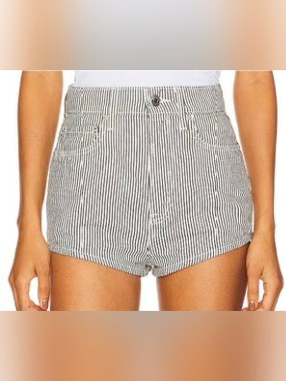 GRLFRND The Kyla Hot Short All Eyes On Me Stripe Denim Shorts Size 32 NWT